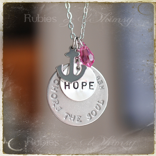 Bible Verse Heb. 6:19, Hope, Anchor, Inspirational Gift, Anchor For The Soul, Cancer Awareness, Inspirational, Christian Gift